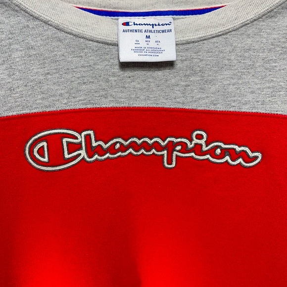 Champion Red Gray and Blue Champion Logo Womens Sweatshirt! - Picture 6 of 7